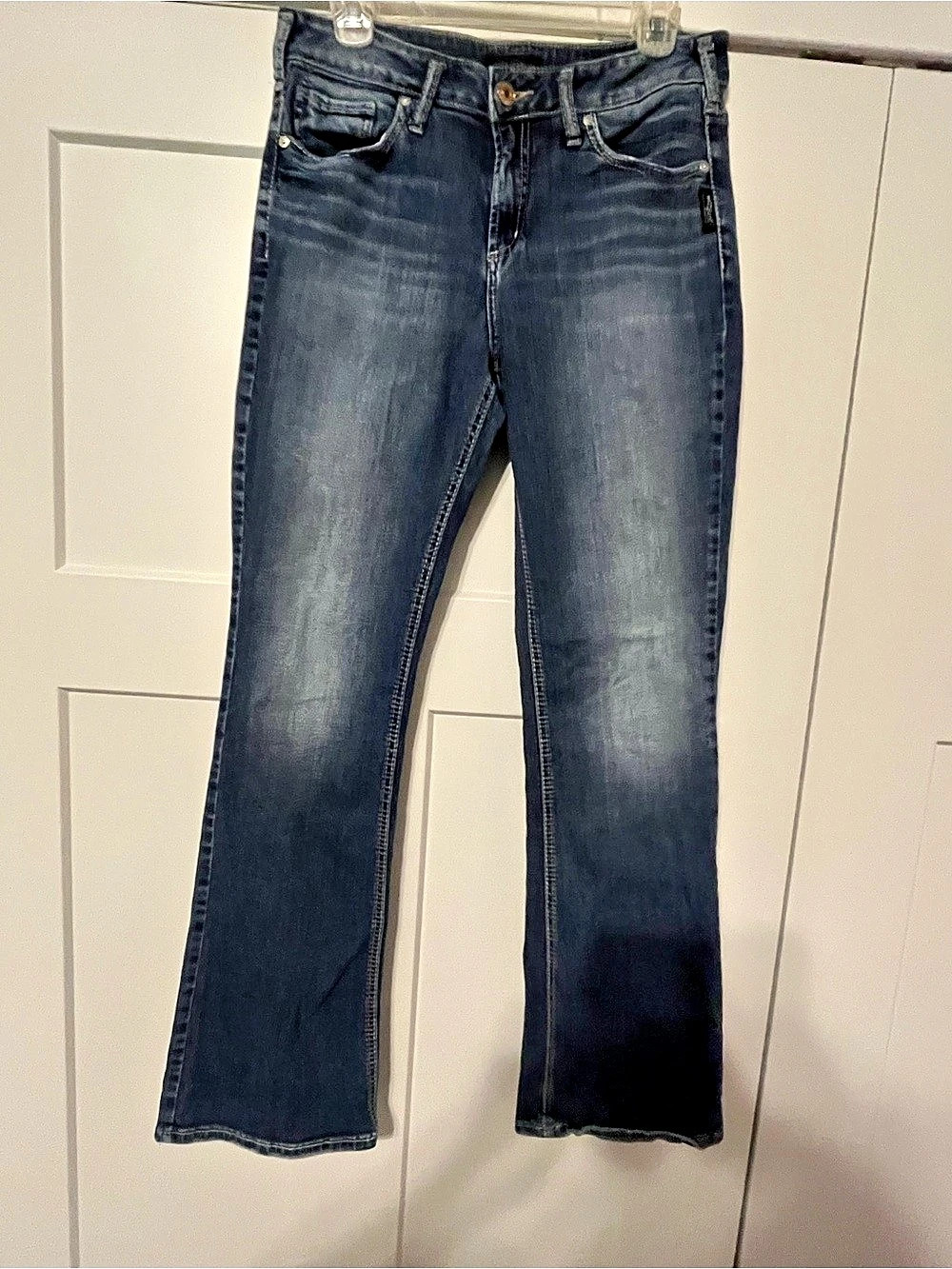 Silver Jeans Co. Suki Mid Rise Slim Bootcut Jeans Blue Waist 32 Length 33